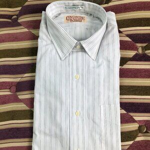 Vintage CONSTANTINE & KNIGHT White Blue Striped Dress Shirt Men's size 15 33 NWT